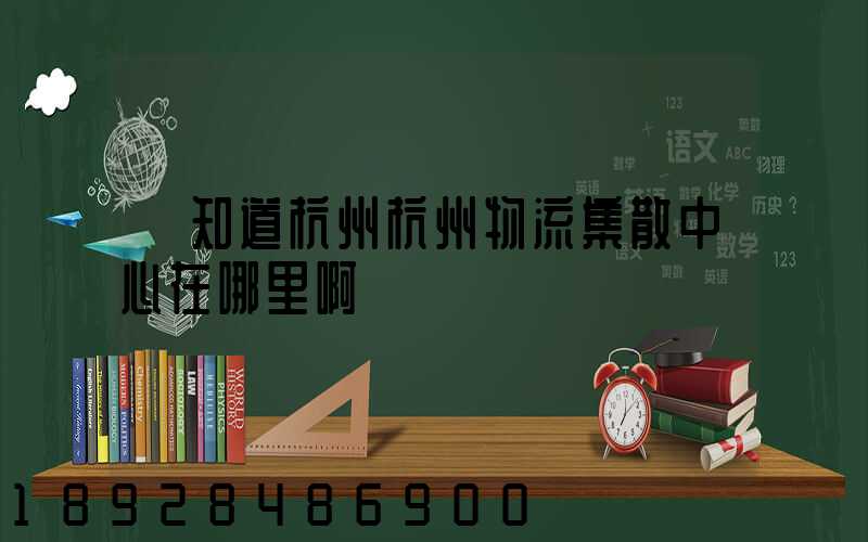 誰知道杭州杭州物流集散中心在哪里啊