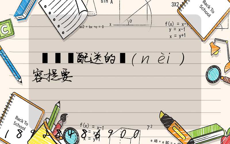 運輸與配送的內(nèi)容提要