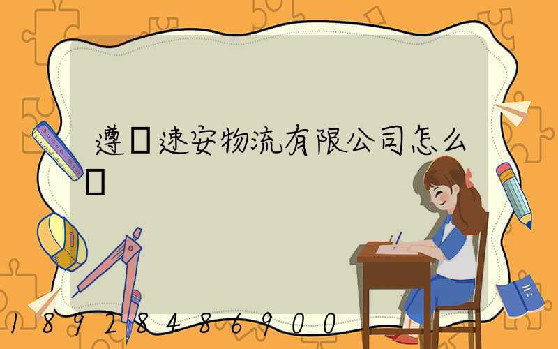 遵義速安物流有限公司怎么樣