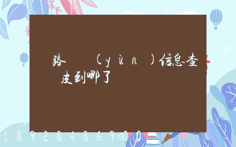 鐵路貨運(yùn)信息查詢車皮到哪了