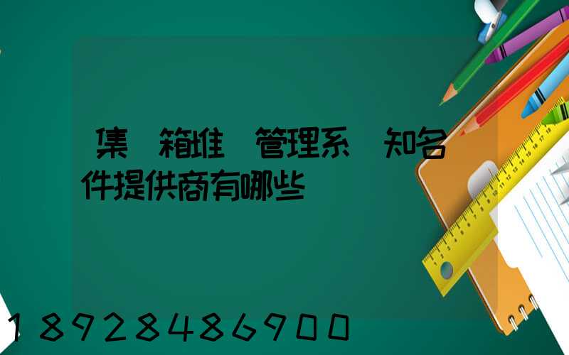 集裝箱堆場管理系統知名軟件提供商有哪些