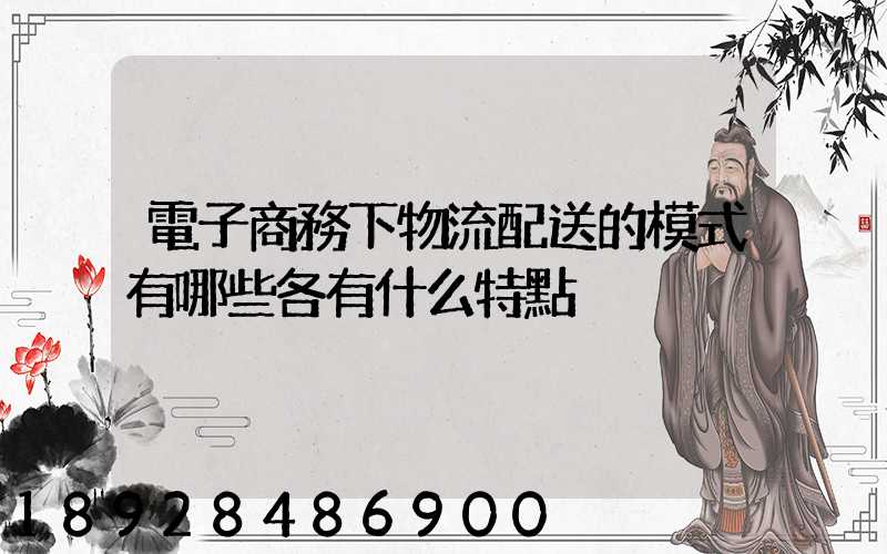電子商務下物流配送的模式有哪些各有什么特點
