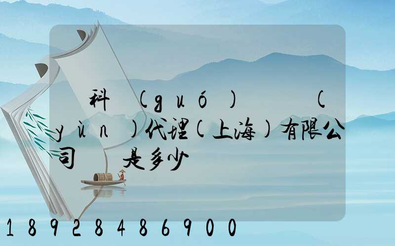 順科國(guó)際貨運(yùn)代理(上海)有限公司電話是多少